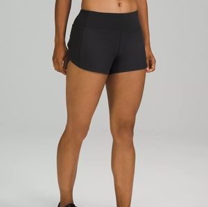 Lululemon Speed Up Mid-Rise Lined Short 4" black